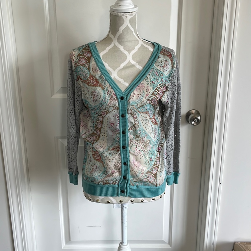 Nick & Me sheer lace cardigan size large